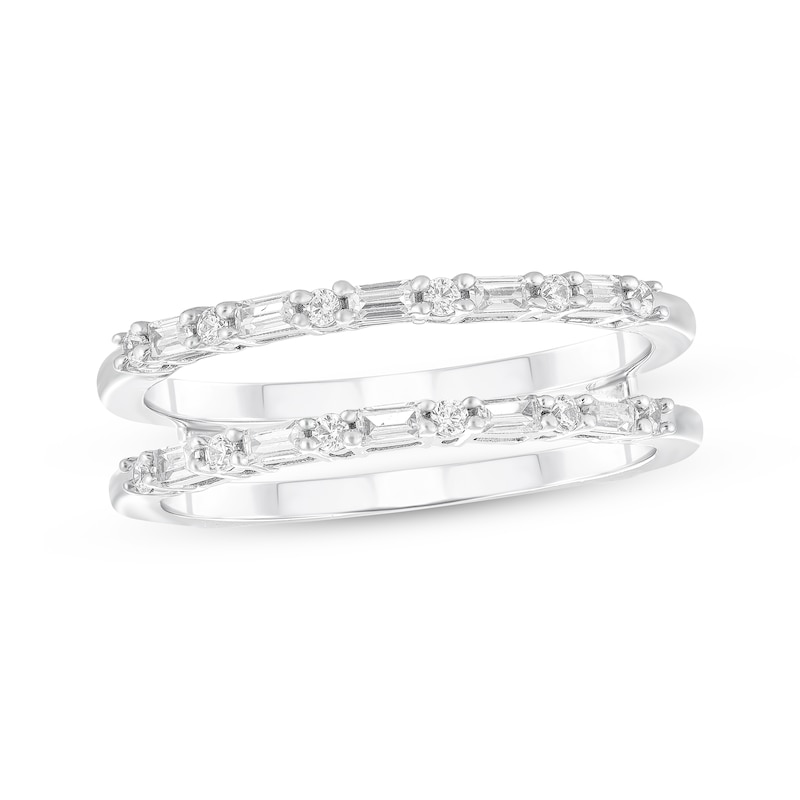 Main Image 1 of Adore Baguette & Round-Cut Diamond Alternating Enhancer Ring 1/4 ct tw 14K White Gold
