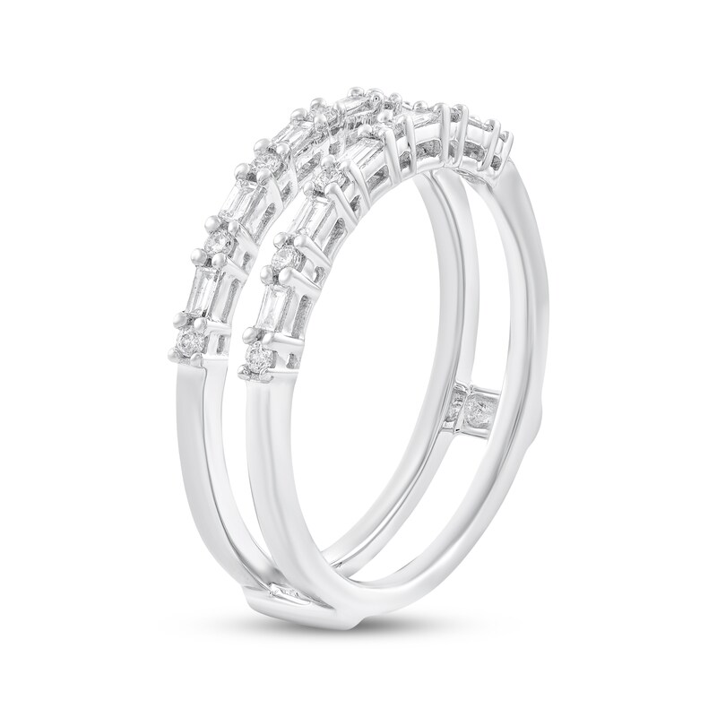 Main Image 2 of Adore Baguette & Round-Cut Diamond Alternating Enhancer Ring 1/4 ct tw 14K White Gold