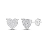 Thumbnail Image 1 of Multi-Diamond Heart-Shaped Stud Earrings 1/2 ct tw 10K White Gold