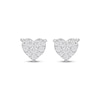 Thumbnail Image 2 of Multi-Diamond Heart-Shaped Stud Earrings 1/2 ct tw 10K White Gold