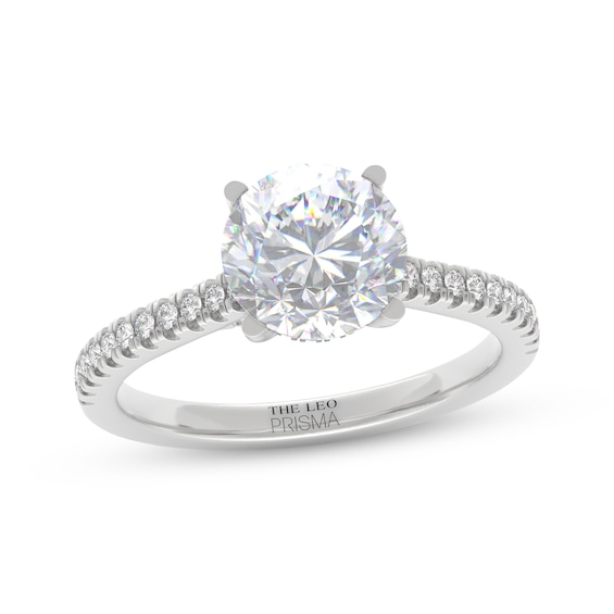 THE LEO Prisma Diamond Round-Cut Hidden Halo Engagement Ring 1-5/8 ct tw 14K White Gold