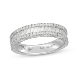 Neil Lane Artistry Heritage Baguette & Round-Cut Lab-Grown Diamond Anniversary Ring 3/4 ct tw Platinum