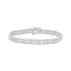 Thumbnail Image 1 of Diamond Sideways Heart Link Bracelet 1/3 ct tw Sterling Silver 7"