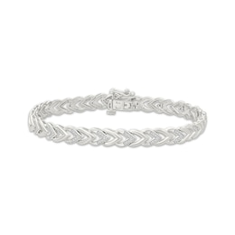 Diamond Sideways Heart Link Bracelet 1/3 ct tw Sterling Silver 7"