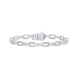 Diamond Link Bracelet 1/4 ct tw Sterling Silver 7"