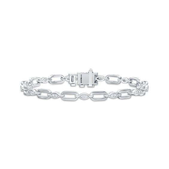 Diamond Link Bracelet 1/4 ct tw Sterling Silver 7"