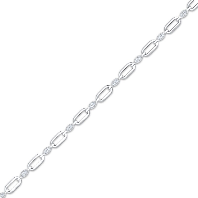 Main Image 2 of Diamond Link Bracelet 1/4 ct tw Sterling Silver 7"