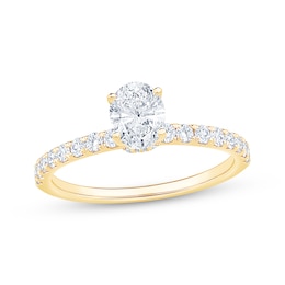 Adore Lab-Grown Diamonds Oval-Cut Engagement Ring 7/8 ct tw 14K Yellow Gold