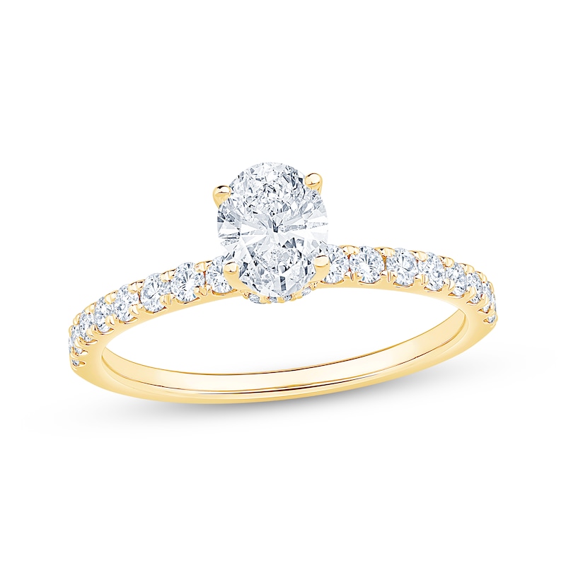 Main Image 1 of Adore Lab-Grown Diamonds Oval-Cut Engagement Ring 7/8 ct tw 14K Yellow Gold