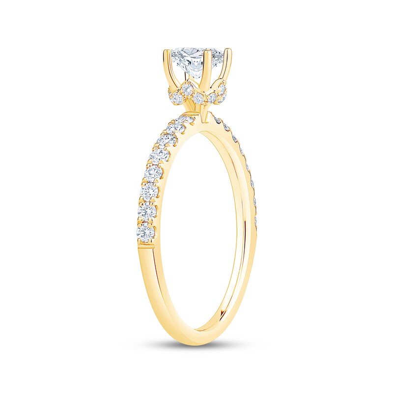 Main Image 2 of Adore Lab-Grown Diamonds Oval-Cut Engagement Ring 7/8 ct tw 14K Yellow Gold