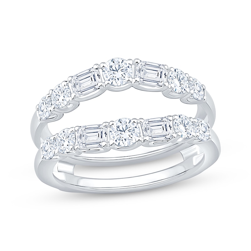 Main Image 1 of Adore Lab-Grown Diamonds Round & Emerald-Cut Enhancer Ring 1-1/2 ct tw 14K White Gold