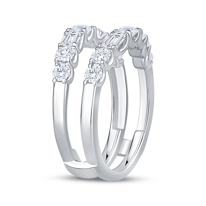 Main Image 2 of Adore Lab-Grown Diamonds Round & Emerald-Cut Enhancer Ring 1-1/2 ct tw 14K White Gold