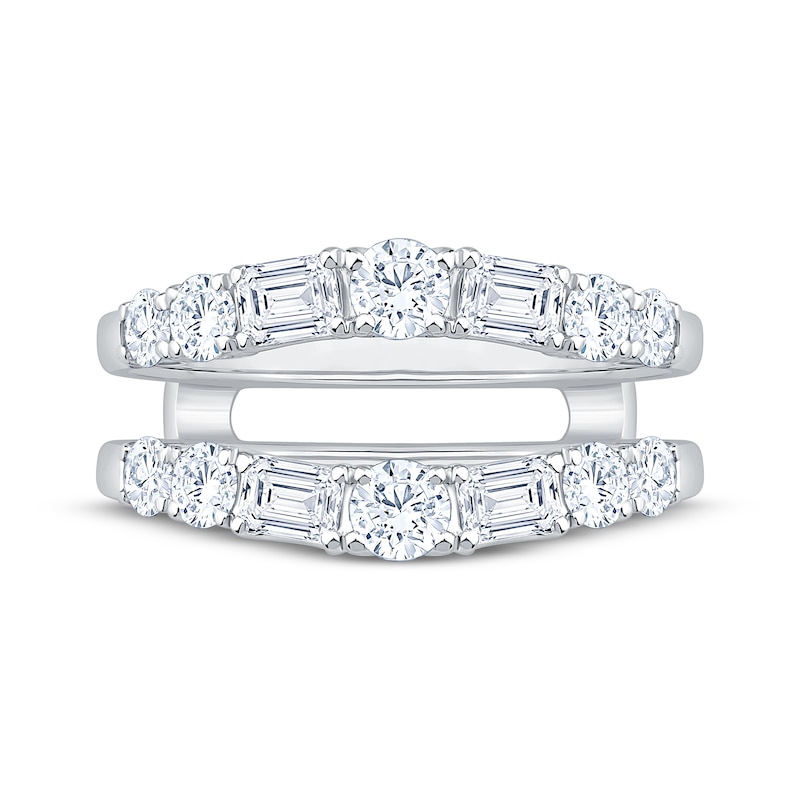 Main Image 3 of Adore Lab-Grown Diamonds Round & Emerald-Cut Enhancer Ring 1-1/2 ct tw 14K White Gold