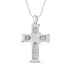 Thumbnail Image 3 of Lab-Created Opal & White Lab-Created Sapphire Cross Necklace Sterling Silver 18"