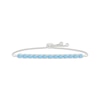 Thumbnail Image 1 of Oval-Cut Swiss Blue Topaz Bolo Bracelet Sterling Silver