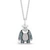 Thumbnail Image 1 of Disney Treasures Monsters, Inc. "Sulley" London Blue Topaz & Diamond Necklace 1/15 ct tw Sterling Silver 19"