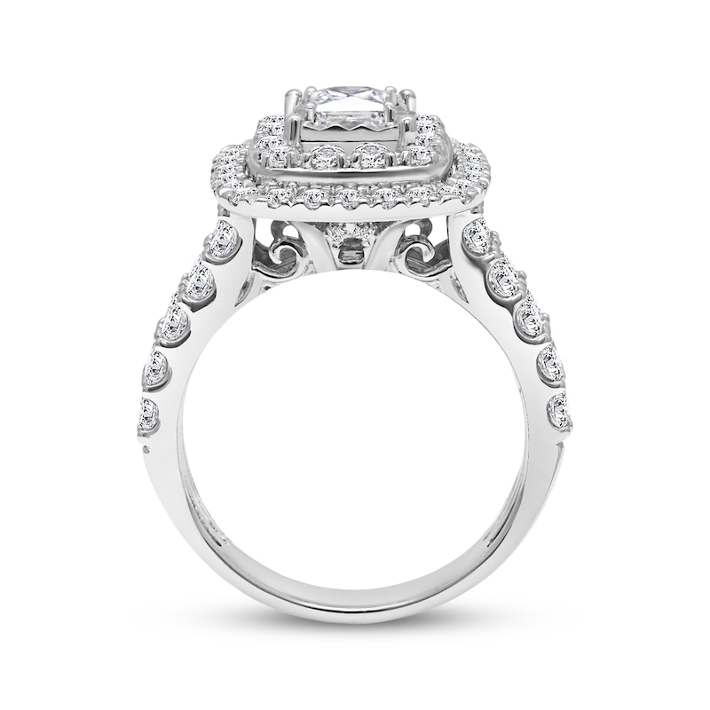 Main Image 2 of Adore Princess-Cut Diamond Double Halo Bridal Set 3 ct tw 10K White Gold