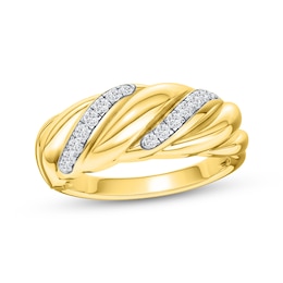 Lab-Grown Diamond Twist Ring 1/6 ct tw 24K Yellow Gold Vermeil Sterling Silver