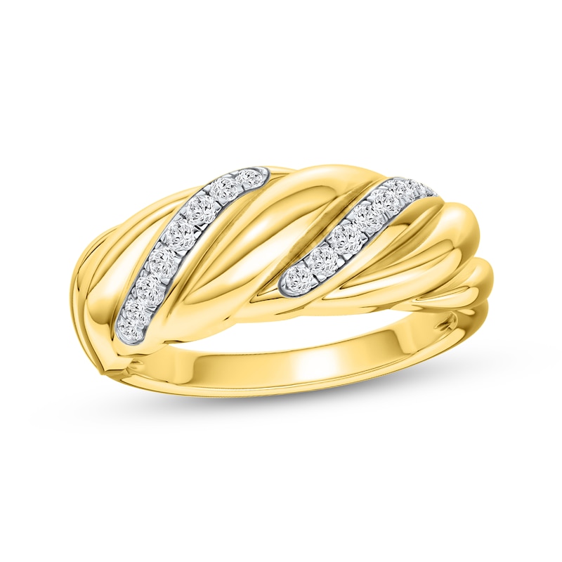 Main Image 1 of Lab-Grown Diamond Twist Ring 1/6 ct tw 24K Yellow Gold Vermeil Sterling Silver