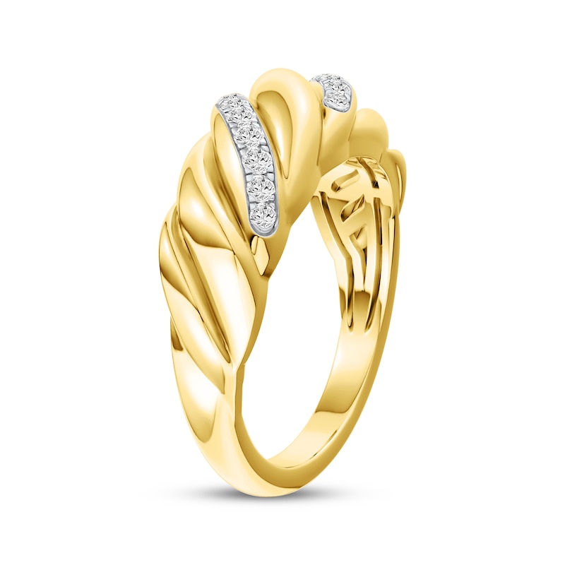 Main Image 2 of Lab-Grown Diamond Twist Ring 1/6 ct tw 24K Yellow Gold Vermeil Sterling Silver