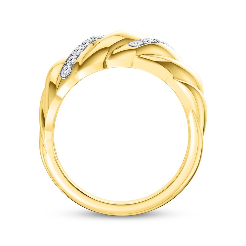 Main Image 3 of Lab-Grown Diamond Twist Ring 1/6 ct tw 24K Yellow Gold Vermeil Sterling Silver