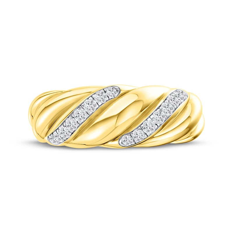 Main Image 4 of Lab-Grown Diamond Twist Ring 1/6 ct tw 24K Yellow Gold Vermeil Sterling Silver