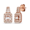 Thumbnail Image 1 of Le Vian Baguette & Round-Cut Multi-Diamond Stud Earrings 1/2 ct tw 14K Strawberry Gold