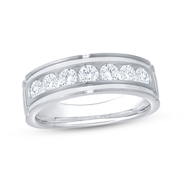 Adore Men's Diamond Seven-Stone Wedding Band 1 ct tw 10K White Gold