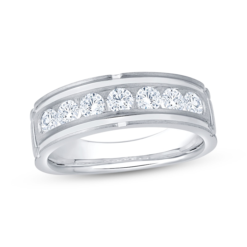 Main Image 1 of Adore Men's Diamond Seven-Stone Wedding Band 1 ct tw 10K White Gold