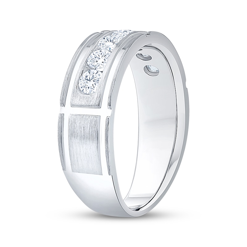 Main Image 2 of Adore Men's Diamond Seven-Stone Wedding Band 1 ct tw 10K White Gold