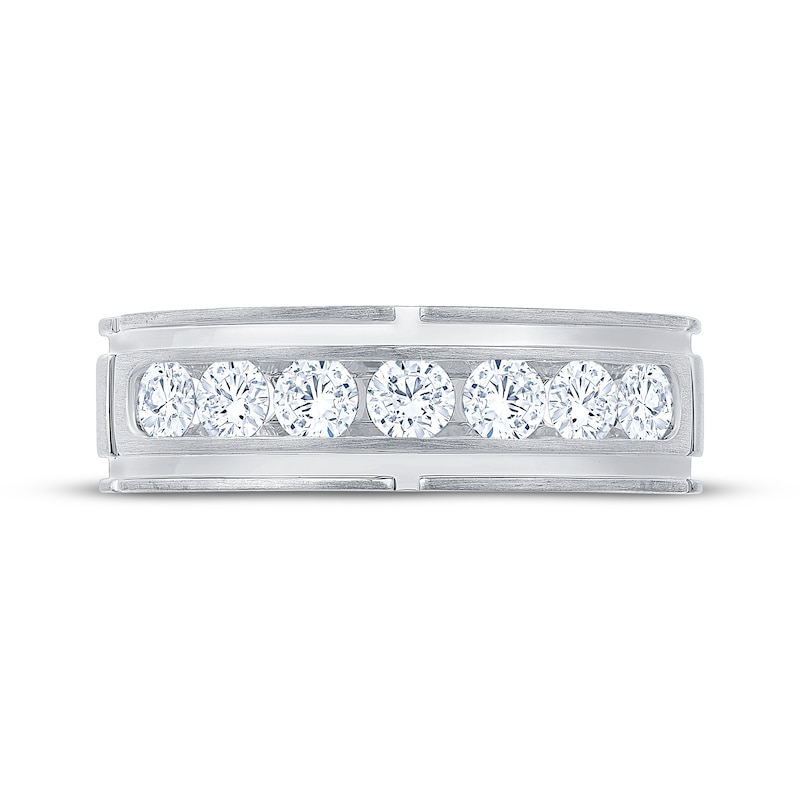 Main Image 3 of Adore Men's Diamond Seven-Stone Wedding Band 1 ct tw 10K White Gold