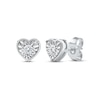 Thumbnail Image 1 of Round-Cut Diamond Solitaire Heart Frame Stud Earrings 1/8 ct tw 10K White Gold (I/I3)