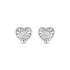 Thumbnail Image 2 of Round-Cut Diamond Solitaire Heart Frame Stud Earrings 1/8 ct tw 10K White Gold (I/I3)