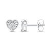 Thumbnail Image 3 of Round-Cut Diamond Solitaire Heart Frame Stud Earrings 1/8 ct tw 10K White Gold (I/I3)