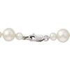 Thumbnail Image 2 of Cultured Pearl & Diamond-Cut Bead Necklace Sterling Silver 18"