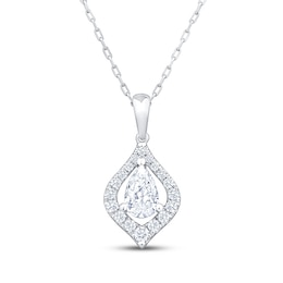 KAY Lab-Grown Diamonds Pear-Shaped Necklace 3/4 ct tw 10K White Gold 18"