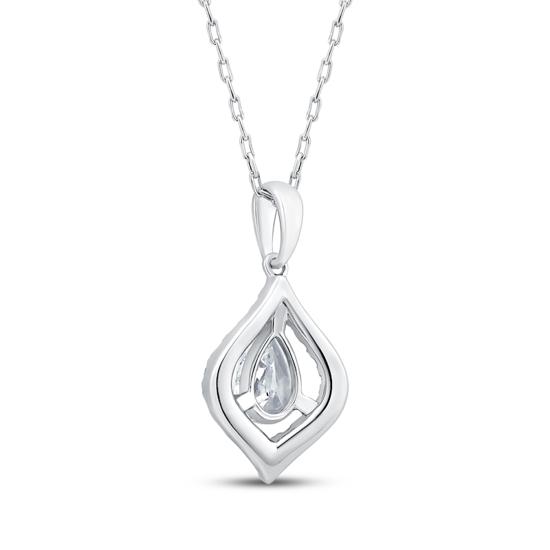 Main Image 3 of KAY Lab-Grown Diamonds Pear-Shaped Necklace 3/4 ct tw 10K White Gold 18"