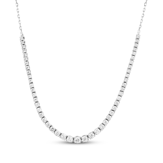 KAY Lab-Grown Diamonds Graduated Necklace 1 ct tw 10K White Gold 18"