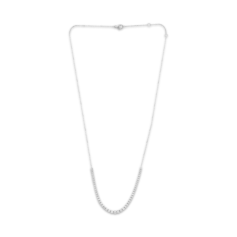 Main Image 2 of KAY Lab-Grown Diamonds Graduated Necklace 1 ct tw 10K White Gold 18"
