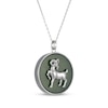 Thumbnail Image 2 of Nephrite Jade Year of the Goat Chinese Zodiac Necklace Sterling Silver 18"