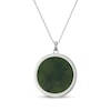 Thumbnail Image 3 of Nephrite Jade Year of the Goat Chinese Zodiac Necklace Sterling Silver 18"