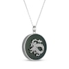 Thumbnail Image 2 of Nephrite Jade Year of the Dragon Chinese Zodiac Disc Necklace Sterling Silver 18"