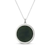 Thumbnail Image 3 of Nephrite Jade Year of the Dragon Chinese Zodiac Disc Necklace Sterling Silver 18"