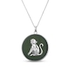Thumbnail Image 1 of Nephrite Jade Year of the Monkey Chinese Zodiac Necklace Sterling Silver 18"