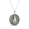 Thumbnail Image 2 of Nephrite Jade Year of the Monkey Chinese Zodiac Necklace Sterling Silver 18"