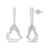 Thumbnail Image 1 of Diamond Accent Tilted Heart Drop Earrings Sterling Silver