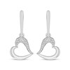 Thumbnail Image 2 of Diamond Accent Tilted Heart Drop Earrings Sterling Silver