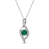 Thumbnail Image 1 of Lab-Created Emerald & White Lab-Created Infinity Necklace Sterling Silver 18"