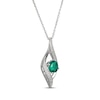 Thumbnail Image 2 of Lab-Created Emerald & White Lab-Created Infinity Necklace Sterling Silver 18"