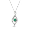 Thumbnail Image 3 of Lab-Created Emerald & White Lab-Created Infinity Necklace Sterling Silver 18"